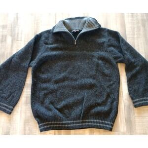 Briard Wool Sweater Men's XL Gray Heather 1/4 Zip High‎ Neck Italy Gorpcore Warm